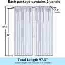 Simplebrand Sheer White Curtains 96 Inches Long, Light Filtering Rod Pocket Solid Color Window Sheer Curtain Panels, Elegant Curtains & Drapes for Living Room, Bedroom 2 Panels (White, 59" W x 96" L)