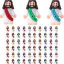 60PCS Little Jesus Figures, Mini Jesus Figurines in Bulk, Multicolor Tiny Jesus Figures, Miniature Figurines to Hide and Seek Religious Gifts for Easter Egg Stuffers