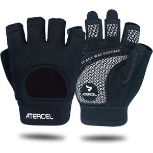 ATERCEL Weight Lifting Gloves Full Palm Protection, Workout Gloves for Gym, Cycling, Exercise, Breathable, Super Lightweight for Mens and Women (Black, XL)