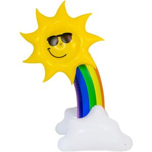 PoolCandy Inflatable Rainbow - Five Foot Tall Giant Sun Shower Sprinkler - Summer Fun All Ages.