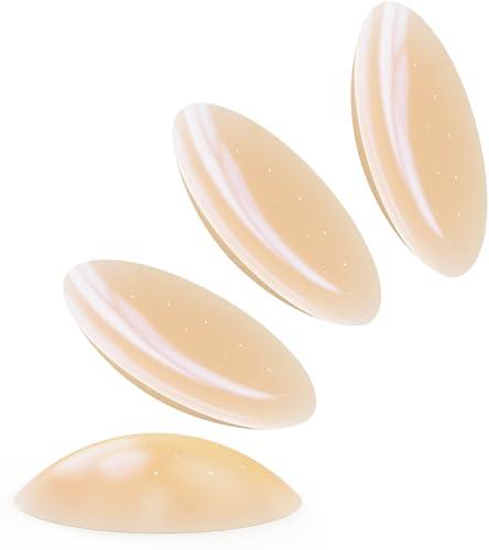 EZColoris Non Adhesive Nipple Covers Reusable Thin 2Pairs Silicone Breast Pasties for Women No Show Boob Cover Bra Inserts (Breathable, Fair, S(2.9"))