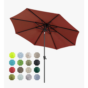Tempera Patio Market Outdoor Table Umbrella with Auto Tilt and Crank,Large Sun Umbrella with Sturdy Pole&Fade resistant canopy,Easy to set, 11ft