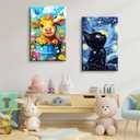 2 x Yunnuo Highland Cow Paint by Numbers Kit for Adults with Frame,Flowers Painting by Numbers for Beginners in Colorful Box,8W x 12L Canvas Small Paint by Number Kits for Home Wall Decor