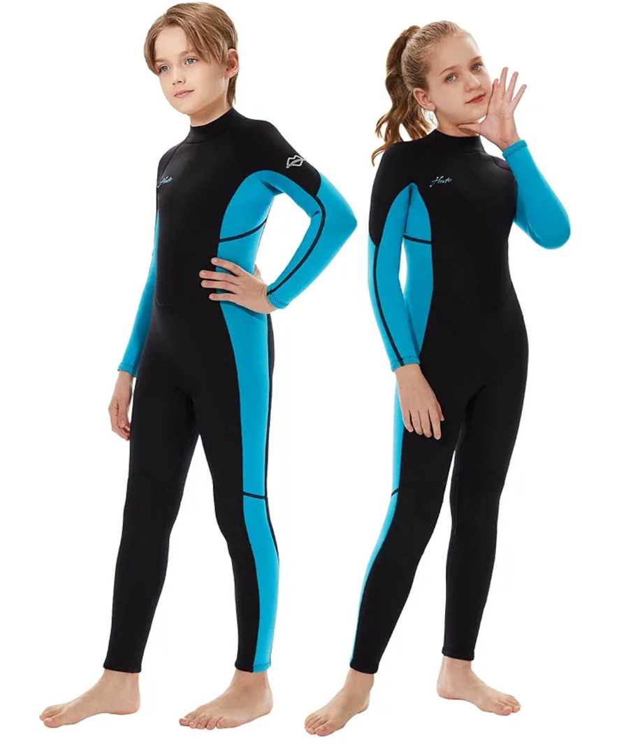 Hevto Kids Wetsuit for Boys Girls Toddler Youth 3/2mm Neoprene Full Wet Suits in Cold Water for Swimming Surfing Diving Size 10