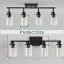 LOUSACE 4-Light Black Track Lighting Fixture, Flush Mount Ceiling Spotlight with Rotatable Heads & Seeded Glass Shade for Kitchen Closet Hallway Entryway Bar
