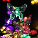Butterfly String Lights, Waterproof Solar String Lights 16ft 20LED Butterfly Solar Fairy Lights Decorative Lighting for Wedding,Garden,Home,Porch,Lawn,Holiday Decorations (Multicolor)