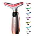 Facial Massager, 7 Colors Red Light Therapy for Face and Neck, Face Lift Device with 113F Heating Vibration for Multi Skin Care (Silver)