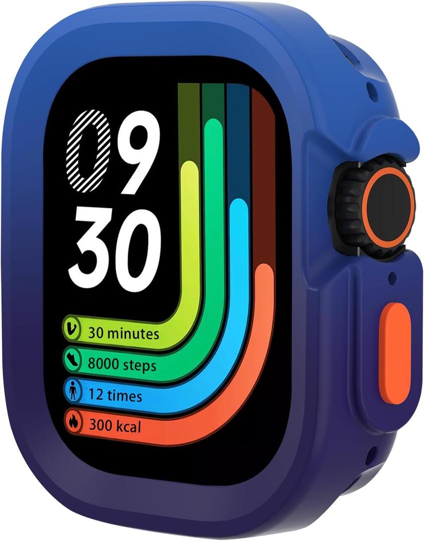 Bumper Case for Apple Watch Ultra 2/3 49mm, Slim Flexibl TPU Shockproof Apple Watch Ultra 2 Protector for iWatch Accessories, No Screen Protector, Blue-Purple