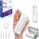 2026 New Portable Water Flosser for Teeth, 4 Modes & 4 Intensity Levels, Mini Small Design with Exquisite Travel Case, Removable Tank, IPX7 Waterproof, Cordless Dental Oral Irrigator (White)
