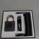 eLinkSmart Fingerprint Gym Locker Lock, Keyless Biometric Padlock, Weatherproof Electronic Digital Smart Combo Pad Lock for Outdoor Fence Gate Storage Fridge Helmet Ski Pool Shed (Black, with Cable)