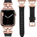 Wearlizer Leather Band Compatible with Apple Watch Bands Women 41mm 40mm 38mm 49mm 46mm 45mm 44mm 42mm, Fancy Dressy Strap for iWatch Series 11 10 9 8 7 6 5 4 3 SE/Ultra 3 2 1