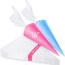 Tamodan Piping Bags 100PCS & 16 Inches Tip less Piping Bags, Extra Thick Pastry Bags Disposable, Non-Slip Icing Piping Bags Disposable Design, Cake Decoration.