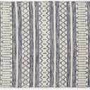 DII Textured Woven Rug Collection Hand-Loomed Shag Printed, 2x3 Ft, Chenille Stripe French Blue