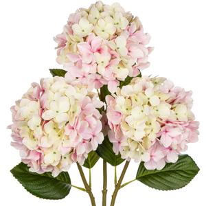 DILATATA Pink Fake Hydrangeas Real Touch Hydrangea Flowers 26" Large Artificial Hydrangea Flowers Silk Hydrangea for Wedding Bouquet, Home, Party, Store, 3pcs