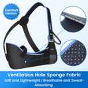 Velpeau Arm Sling Shoulder Immobilizer for Women and Men, fit Left or Right Arm - Rotator Cuff Support Brace - Medical Sling for Shoulder, Clavicle, Elbow Injury (Comfort type, Large: Bust 33.5-41)
