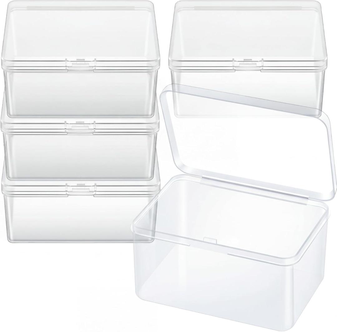 4 x Vicenpal Playing Card Boxes Snaps Closed Clear Plastic Cases Poker Gaming Playing Cards Trading Card Storage Boxes Compatible with MTG TCG 100 Game Cases 4.3 x 2.95 x 2.2 Inches(4 Pcs)