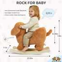 Baby Rocking Horse,Poodle Wooden Rocking Horse for Toddlers 1 Year Old Cute Dog Stuffed Plush Ride-on Toy Rocking Animal for Baby Boys and Girls Nursery/Child Christmas or Birthday Gift