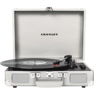 Crosley CR8005F-WS Cruiser Plus Vintage 3-Speed Bluetooth in/Out Suitcase Vinyl Record Player Turntable, White Sand