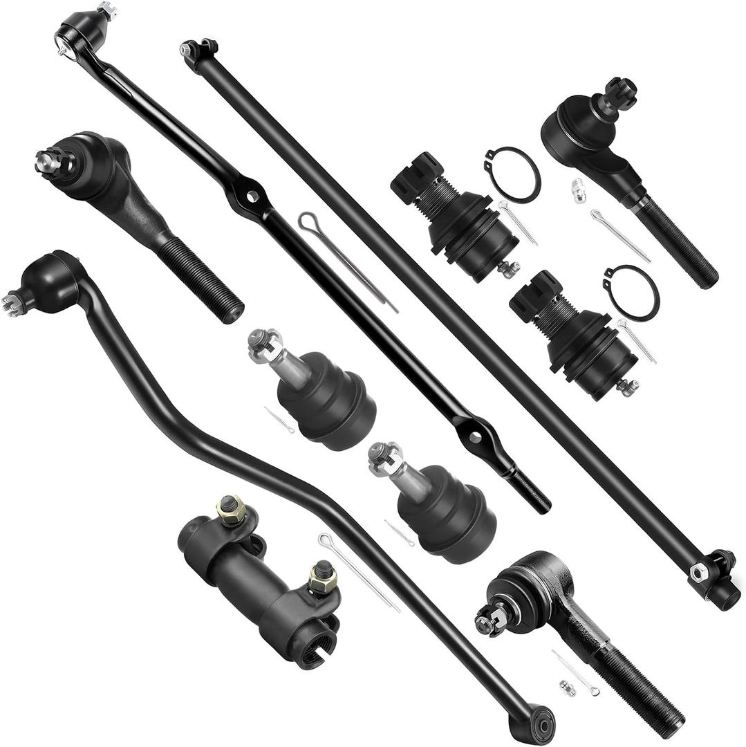 SCITOO 11pcs Suspension Kit 2 Front Inner 1 Outer Tie Rod End 2 Lower 2 Upper Ball Joint 1 Right Side Connecting Rod 2 Tie Rod Adjusting Sleeve 1 Track Bar fit 1993-1998 for Jeep Grand for Cherokee