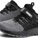 KUBUA Kids Sneakers for Boys Girls Running Tennis Shoes Lightweight Breathable Sport Athletic (Gray)