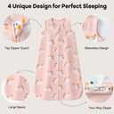Unnivoll Baby Sleep Sack 6-12 Months 1.0 Tog Micro Fleece Baby Wearable Blanket Microfleece Sleeping Sack with 2-Way Zipper for Newborn Infant Pink & White Unicorn