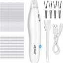 AFMAT Electric Eraser for Artists, 140 Eraser Refills, Rechargeable Electric Eraser for Drawing, Artist Eraser Rechargeable for Drafting, Painting, Sketching, Architectural Plans, Detailer Tool-White