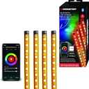 Monster Multicolor Bluetooth Car Interior LED Accent Lights, Customizable with Downloadable Phone App, Easily Fits to Anywhere with Adhesive Backing, Directly Powered from DC Port Via Adapter, 4-Pack