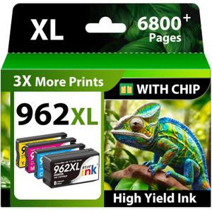 Starink Compatible 962XL Ink Cartridges Combo Pack, Replacement for HP 962XL Ink, Replacement for HP 962 Ink, Compatible with HP OfficeJet Pro 9010 9015 9018 9020 9025 Printers, 4 Pack, Latest Chip