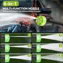 Portable Cordless Washer, 6-in-1 Nozzle & 33FT Hose,Car Washer for Car, Patio, Fence, Garden