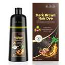 Dark Brown Hair Dye Shampoo 3 in 1, Hair Color Shampoo for Women and Men, Hair Dye to Cover Gray Hair, Herbal Ingredient Shampoos for Grey Hair Coverage 500ml (Dark Brown)