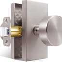 Door Knobs Interior Brushed Nickel, Modern Passage Satin Nickel Door Knob Door Handles for Hall and Closet