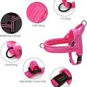 Didog Soft Flannel Padded Dog Vest Harness, Escape Proof/Quick Fit Reflective Dogs Strap Harness,Easy for Training Walking,Hot Pink L Size (L:chest 26-32", Hot Pink)