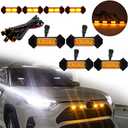 4pcs Super Bright Led Grille Lights, 12V Amber Shell Waterproof Grille Led Lights with Harness Wire Fit for Toyota Tacoma TRD Pro