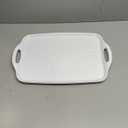 TP Serving Tray with Handles, Large Rectangle Melamine Serving Platter Set of 2, Pure White (19 x 12)