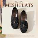 Loafers for Women Comfortable Knit Slip-On Shoes-Breathable Lightweight Driving Walking Mesh Flats for Work Office Comfort (Black)