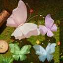 SUNBEAUTY Butterfly Party Decorations, 3D Butterflies, Water Proof Wedding Decor, Hanging Butterflies for Baby Shower Birthday Decor Party Girls, Women, PET Plastic Butterfly for Wall Decor, Set of 4