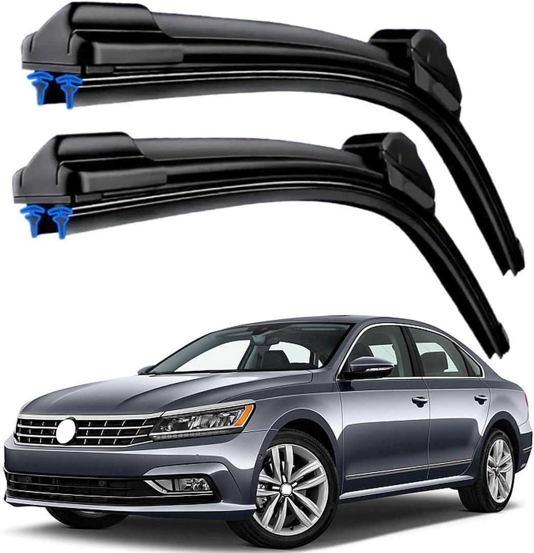 HIDOFILT Dual Rubber Blade Windshield Wiper For VW Volkswagen Jetta 2011-2023 Passat 2012-2018 CC 2013 2014 2015 2016 2017 Automotive Replacement Wiper Blades 24" Top Lock
