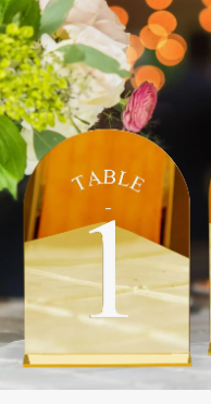 JINMURY Gold Wedding Table Numbers 1-20 with Stands, 5"x7" Gold Mirror Acrylic Table Numbers, Perfect for Wedding Reception, Party, Anniversary, Event