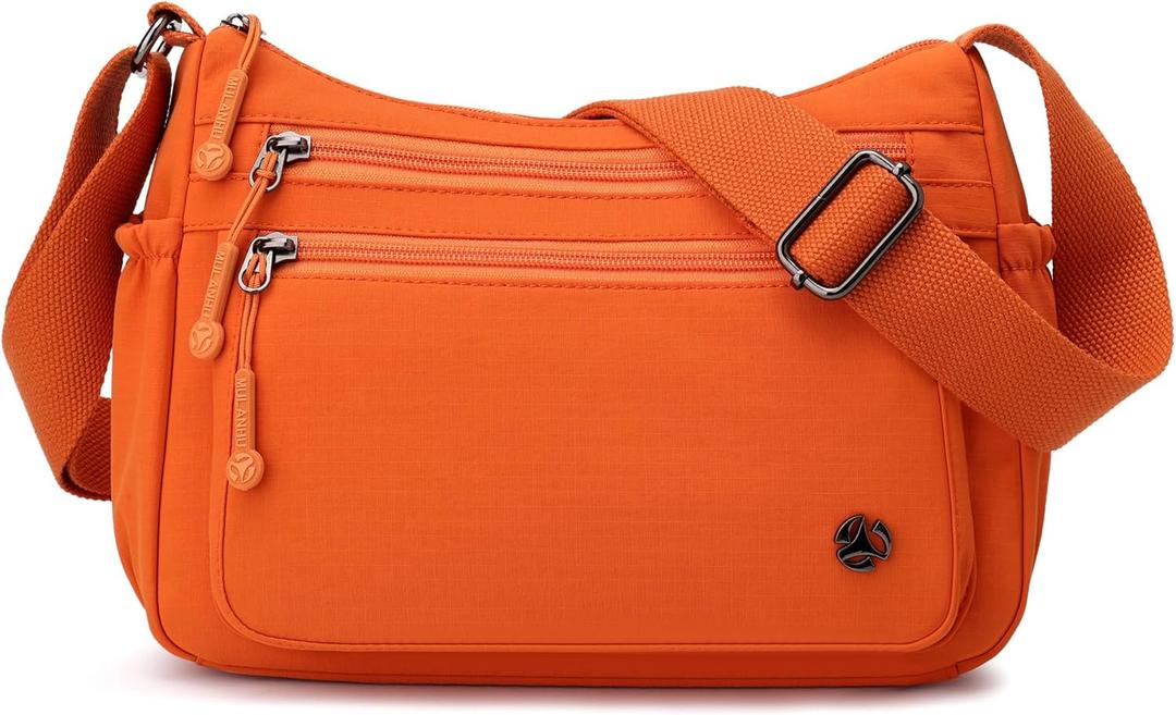 Pealwel Casual Crossbody Bag with Anti Theft Pocket - Women Lightweight Water-Resistant Purse Bag (Orange)