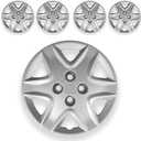 Hubcaps 15 Inch for Honda Civic – Set of 4 Silver Wheel Covers – Bolt-On Hub Caps for Honda Civic – Durable Replacement Hubcaps for – Easy Installation - Revion Automotive