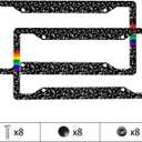 Rainbow Progress Pride Music License Plate Frame 2 Pack License Plate Holder Universal Aluminum License Plate Cover Car Accessories for Decor with Screw for Women Man 12.3 X 6.3 Inch