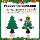3.2Ft DIY Felt Christmas Tree Set for Kids Toddlers, 38 Hanging Ornaments Felt Christmas Tree Wall Craft Kits for Xmas Party Office Decoration, New Year Door Wall Decorations-2