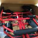 Medline Ultra Lightweight Transport Wheelchair for Adults, Foldable, 19-Inch Seat Width, Red Frame, Black Upholstery