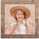 4x4 Picture Frame Wood Display 4x4 Picture Distressed Brown Square Photo Frame for Wall and Tabletop Decoration