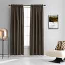 Brown Linen Blackout Curtains 84 Inch Long for Bedroom Living Room, 100% Black Out Thermal Insulated Canvas Look Curtain Drapes Chocolate Brown 50 Wide by 84 Length 2 Panels Back Tab Rod Pocket