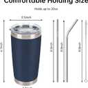 IEOVIEE 32 Pack 20oz Stainless Steel Insulated Bulk Tumblers with Lid&Straw
Double Wall Vacuum Insulated Travel Coffee Mug, Leak Proof Powder Coated Tumbler Bulk Cup for Cold&Hot Drinks(Navy Blue)