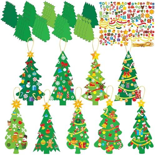 chiazllta 945Pcs DIY Christmas Tree Craft Kit Kids Holiday Art Making Craft with Stickers, Make Your Own Christmas Bookmark Xmas Party Favor Decoration Home Classroom Game Activities