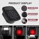 2Pcs Smoked Universal Rear Square Combination 39 LED Signal Tail Lights w/License Plate and Backup Reverse Lights Flatbed Trucks Brake Stop Turn Tail Light for Wrangler CJ TJ YJ Tail Lights Assembly