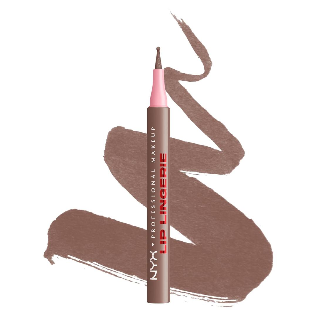 NYX PROFESSIONAL MAKEUP Lip Lingerie Liner Stain, Seamless Make Up with All-Day Color, Waterproof Stain Finish - Lip Lock (Taupe Brown) (0.03 Fl Oz (Pack of 1))