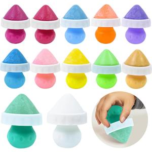 12 PCS Toddler Sidewalk Chalk Easy Grip Washable Colored Chalk for Kids Non Toxic Cone-Shaped Dust Free No Mess On Hands for Paint Doodling Drawing Writing Art Play Chalkborad Indoor Outdoor